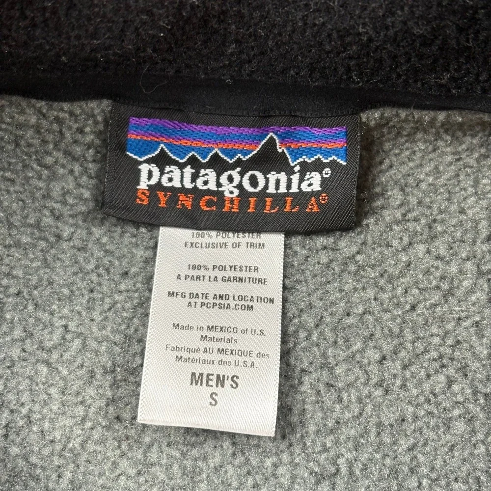 Patagonia Synchilla Fleece Vest Men Sm Gray Full Zip Adventure Nature Minimalist